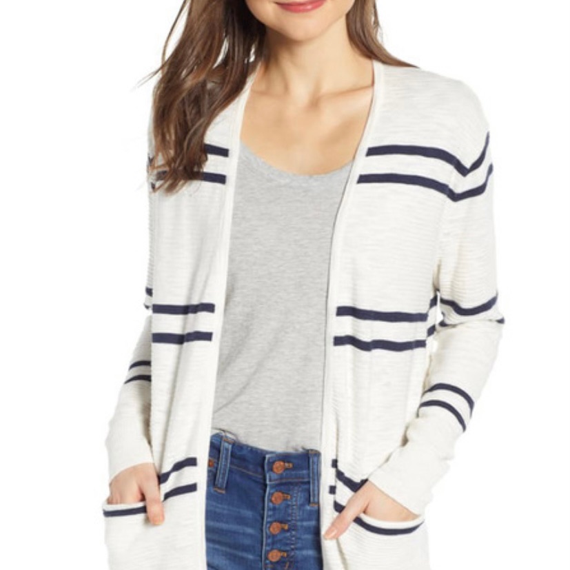 Madewell Stripe Summer Ryder Cardigan Sweater